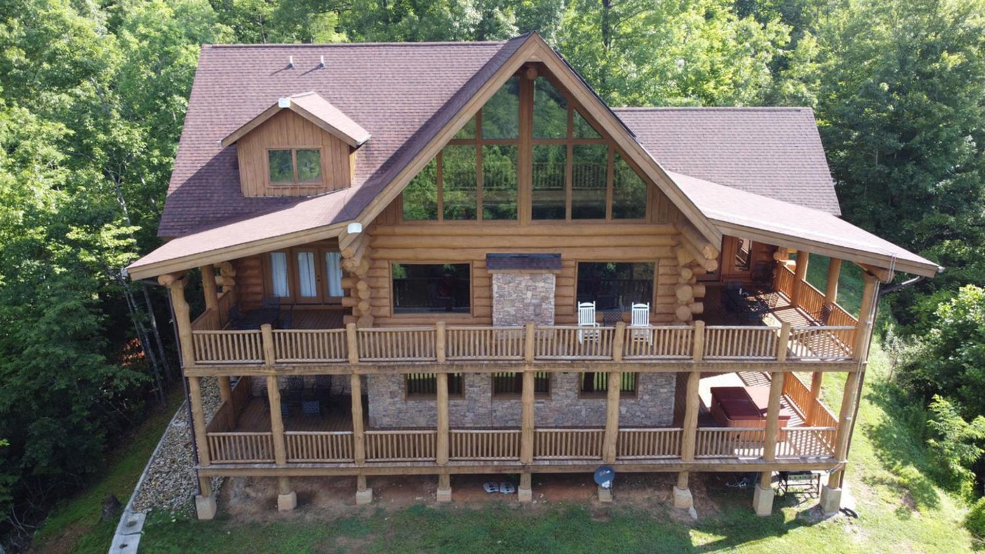 Big Bear Ridge Lodge - Breathtaking Mountain Views And Private Forest Scenes In Amazing Large Log Cabin Gatlinburg Exterior foto